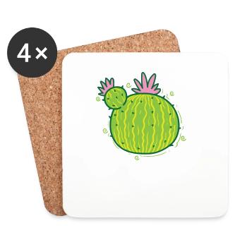 Cactus Plant Decoration - Coasters (set of 4) - white - Front