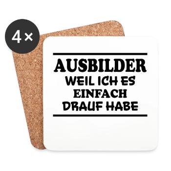 Ausbilder Spruch Beruf Lustiges Ausbilder Geschenk - Untersetzer (4er-Set) - Weiß - Vorne