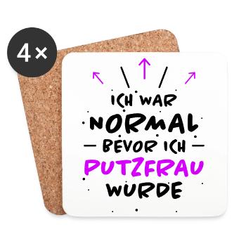 Putzfrau Spruch Reinigungskraft Putzfrau Geschenk - Untersetzer (4er-Set) - Weiß - Vorne