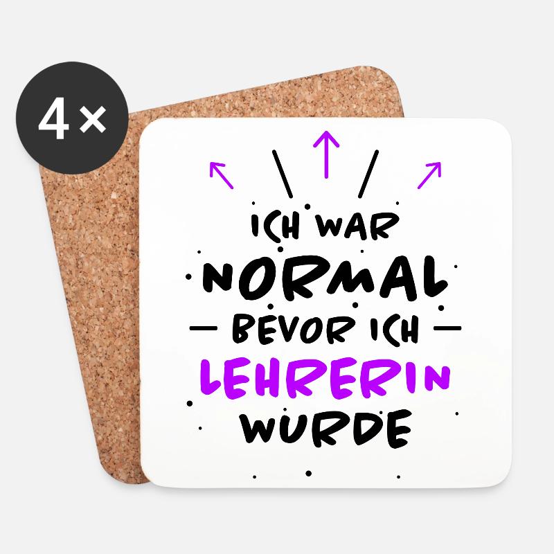 Lehrerin Spruch Lehrer Lustiges Lehrerin Geschenk - Untersetzer (4er-Set) - Weiß