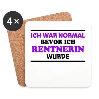 Rentnerin Spruch Ruhestand Oma Rentnerin Geschenk - Untersetzer (4er-Set) - Weiß - Vorne
