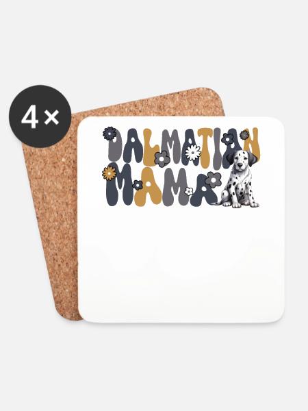Dalmatiner Groovy Dalmatiner Mama - Untersetzer (4er-Set) - Weiß