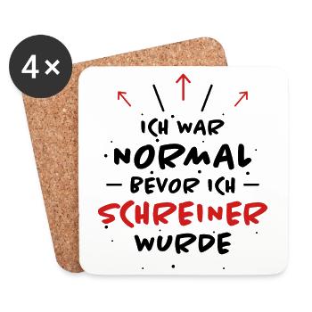 Schreiner Spruch Beruf Lustiges Schreiner Geschenk - Untersetzer (4er-Set) - Weiß - Vorne