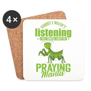 Sorry I wasn't listening Praying Mantis - Untersetzer (4er-Set) - Weiß - Vorne
