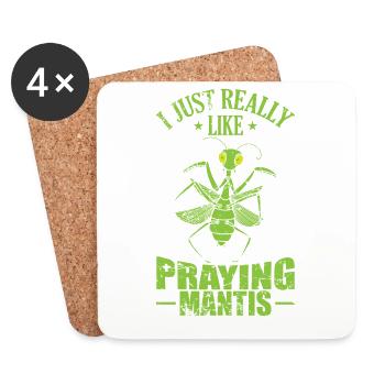 I just really like praying Mantis - Untersetzer (4er-Set) - Weiß - Vorne