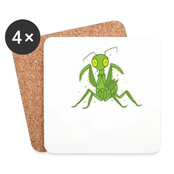 Mante religieuse Animal - Dessous de verre (lot de 4) - blanc - Devant