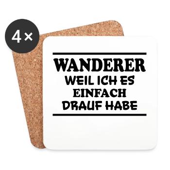 Wanderer Spruch Outdoor Lustiges Wandern Geschenk - Untersetzer (4er-Set) - Weiß - Vorne