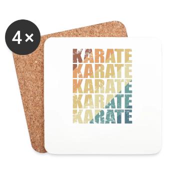 Entraînement de karaté Arts martiaux - Dessous de verre (lot de 4) - blanc - Devant