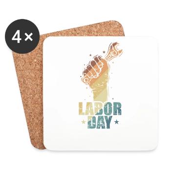 Héros de la fête du Travail en Amérique - Dessous de verre (lot de 4) - blanc - Devant