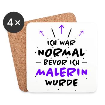 Malerin Spruch Malermeister Beruf Malerin Geschenk - Untersetzer (4er-Set) - Weiß - Vorne