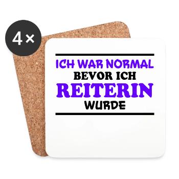 Reiterin Spruch Pferde Reiten Reiterin Geschenk - Untersetzer (4er-Set) - Weiß - Vorne