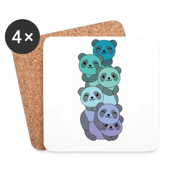 Neptunic Flag Pride LGBTQ Cute Panda Stack - Coasters (set of 4) - white - Front