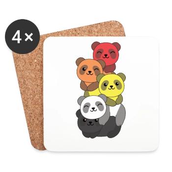 Lithsexuell Flag Pride LGBTQ süße Panda - Untersetzer (4er-Set) - Weiß - Vorne