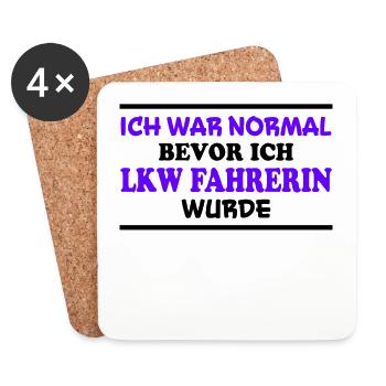 LKW Fahrerin Spruch Fun Lastwagenfahrerin Geschenk - Untersetzer (4er-Set) - Weiß - Vorne