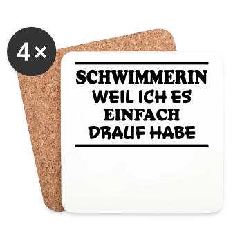 Schwimmerin Spruch Schwimmen Schwimmerin Geschenk - Untersetzer (4er-Set) - Weiß - Vorne