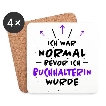 Buchhalterin Spruch Lustiges Buchhalterin Geschenk - Untersetzer (4er-Set) - Weiß - Vorne