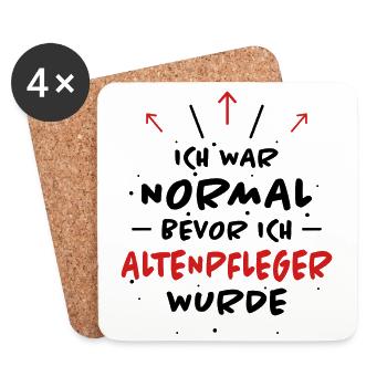 Altenpfleger Spruch Lustiges Altenpfleger Geschenk - Untersetzer (4er-Set) - Weiß - Vorne