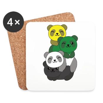 Skoliosexuell Flag Pride LGBTQ süßer Panda - Untersetzer (4er-Set) - Weiß - Vorne