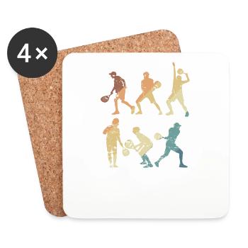 Divers joueurs de padel - Dessous de verre (lot de 4) - blanc - Devant