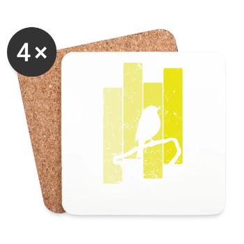 Canary in the shade - Coasters (set of 4) - white - Front