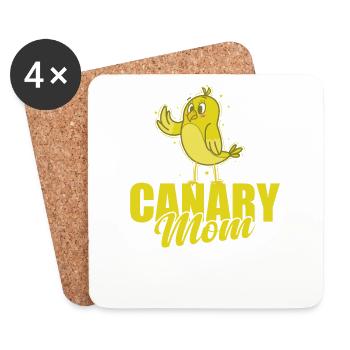 Canary Bird Mom - Coasters (set of 4) - white - Front