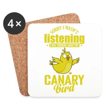 Je n’écoutais pas en pensant à mon canari - Dessous de verre (lot de 4) - blanc - Devant