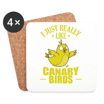 J’aime beaucoup les canaris - Dessous de verre (lot de 4) - blanc - Devant