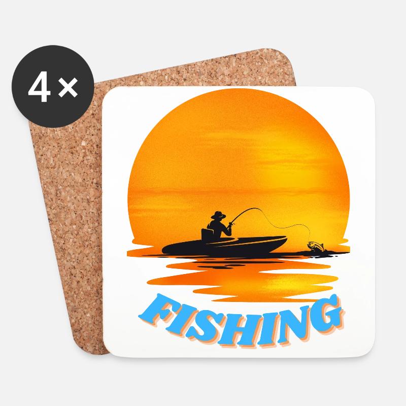 Fisch-Angriff - Untersetzer (4er-Set) - Weiß