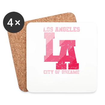 LA Los Angles, ville californienne aux États-Unis - Dessous de verre (lot de 4) - blanc - Devant