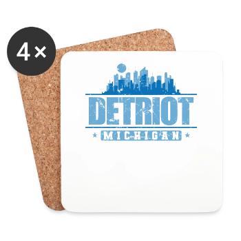 Detroit Michigan Stadt in den USA - Untersetzer (4er-Set) - Weiß - Vorne