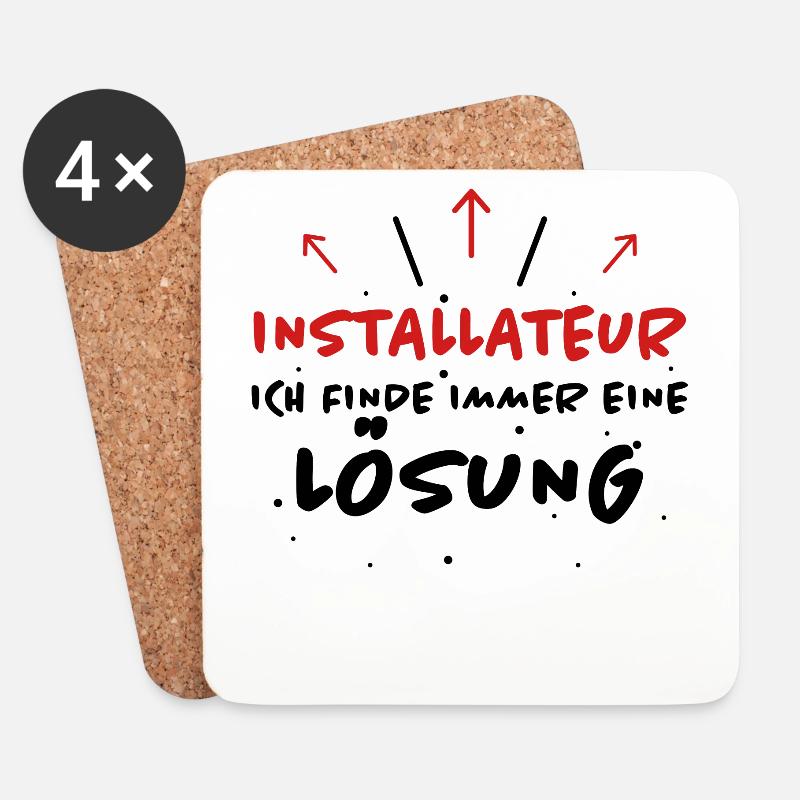 Installateur Spruch Heizung Installateur Geschenk - Untersetzer (4er-Set) - Weiß