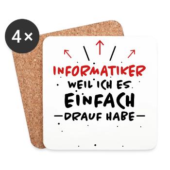 Informatiker Spruch Lustige Programmierer Geschenk - Untersetzer (4er-Set) - Weiß - Vorne