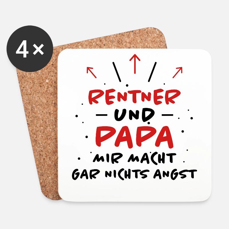 Rentner Spruch Rente Ruhestand Rentner Geschenk - Untersetzer (4er-Set) - Weiß