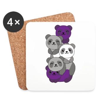 graysexuell Flag Pride LGBTQ süße Panda - Untersetzer (4er-Set) - Weiß - Vorne
