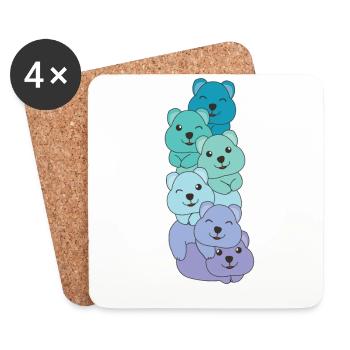 Neptunic Flag Pride LGBTQ Cute Quokka Stack - Coasters (set of 4) - white - Front