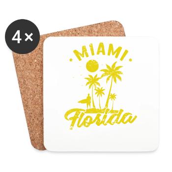 Miami Stadt im Bundesstaat Florida - Untersetzer (4er-Set) - Weiß - Vorne