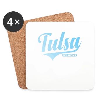Tulsa Stadt im Bundesstaat Oklahoma - Untersetzer (4er-Set) - Weiß - Vorne