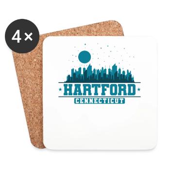 Hartford, Connecticut city in the USA - Coasters (set of 4) - white - Front