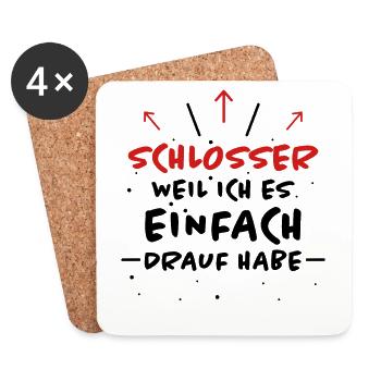 Schlosser Spruch Beruf Lustiges Schlosser Geschenk - Untersetzer (4er-Set) - Weiß - Vorne
