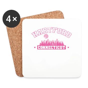 Hartford Stadt im Bundesstaat Connecticut - Untersetzer (4er-Set) - Weiß - Vorne