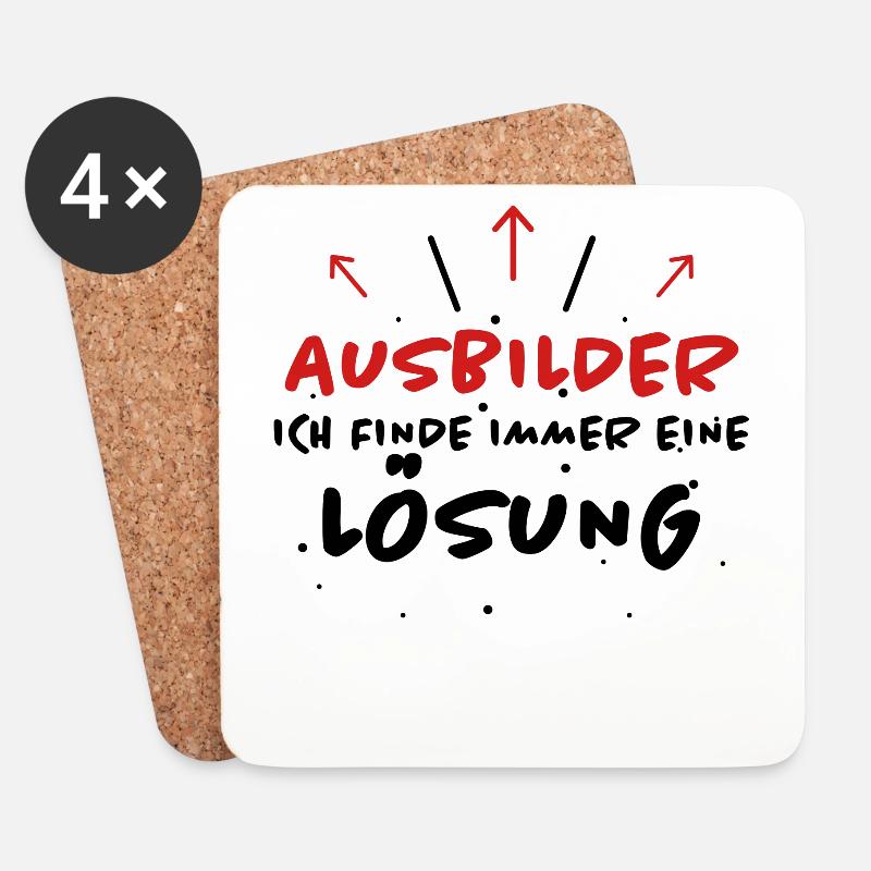 Ausbilder Spruch Beruf Lustiges Ausbilder Geschenk - Untersetzer (4er-Set) - Weiß