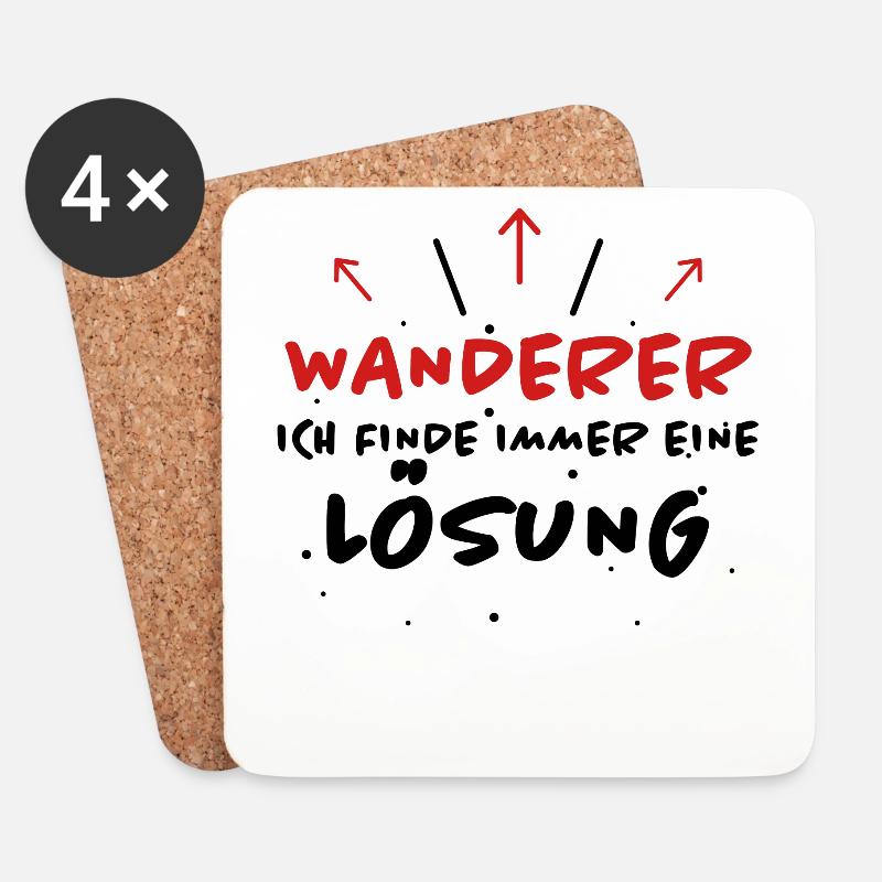 Wanderer Spruch Wandern Lustiges Wanderer Geschenk - Untersetzer (4er-Set) - Weiß