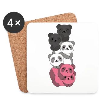 Femaric Flag Pride LGBTQ süße Panda - Untersetzer (4er-Set) - Weiß - Vorne