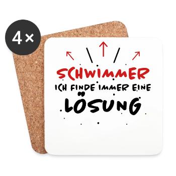 Schwimmer Spruch Sport Lustiges Schwimmer Geschenk - Untersetzer (4er-Set) - Weiß - Vorne