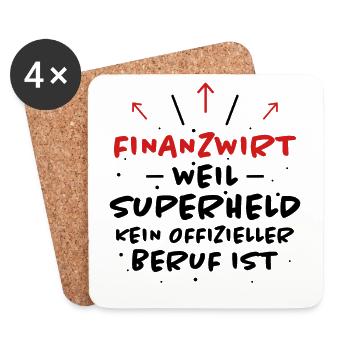 Finanzwirt Spruch Job Lustiges Finanzwirt Geschenk - Untersetzer (4er-Set) - Weiß - Vorne