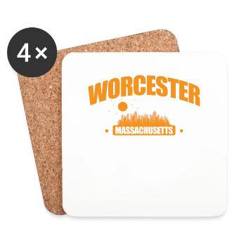 Worcester Massachusetts Stadt in den USA - Untersetzer (4er-Set) - Weiß - Vorne