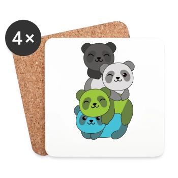 quiosexuell Flag Pride LGBTQ süße Panda - Untersetzer (4er-Set) - Weiß - Vorne