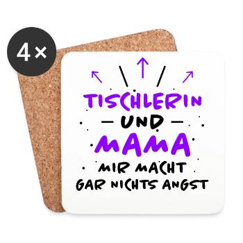 Tischlerin Spruch Schreinerin Tischlerin Geschenk - Untersetzer (4er-Set) - Weiß - Vorne