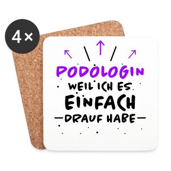 Podologin Spruch Fußpflegerin Podologin Geschenk - Untersetzer (4er-Set) - Weiß - Vorne