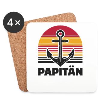 Papitän Father's Day Best Dad Anchor - Coasters (set of 4) - white - Front